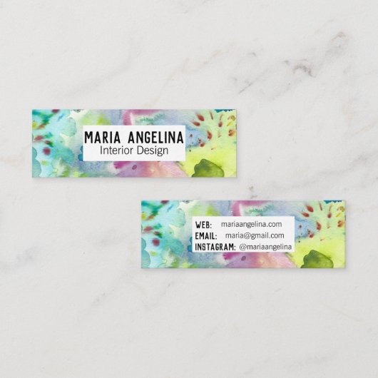 Abstracte Moderne Waterverf van de Splashes van CO Mini Visitekaartje (Voorkant / Achterkant)