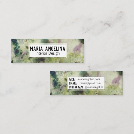 Abstracte moderne Waterverf van levende levende ol Mini Visitekaartje (Voorkant / Achterkant)