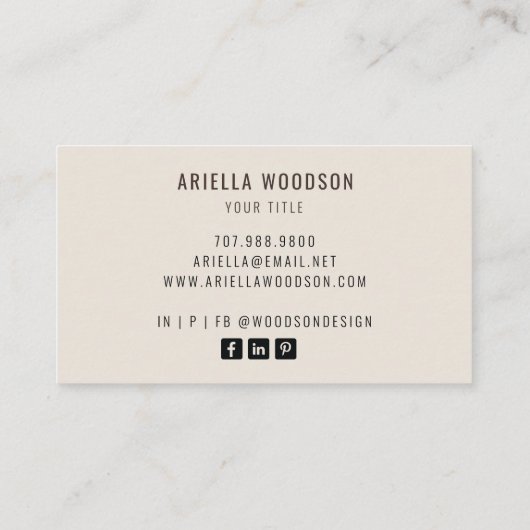 Abstracte moderne Waterverf Visitekaartje (Achterkant)