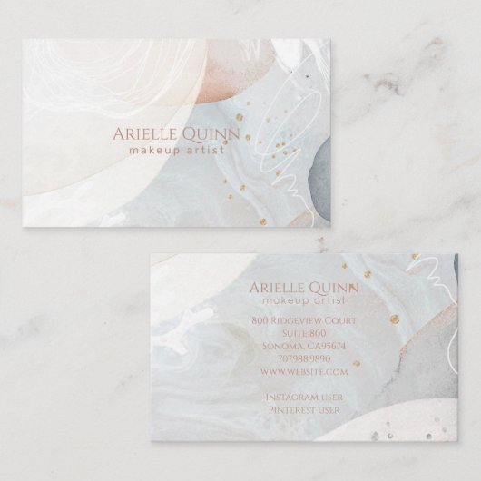 Abstracte moderne Waterverf vormt aardse texturen Visitekaartje (Voorkant / Achterkant)