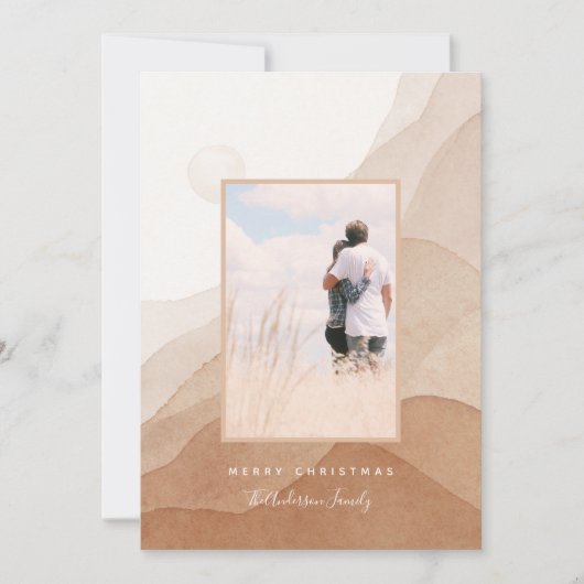 Abstracte moderne Waterverf - Zonnekerstpaar Kaart (Voorkant)