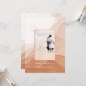 Abstracte moderne Waterverf - Zonnekerstpaar Kaart (Voorkant / Achterkant in situ)