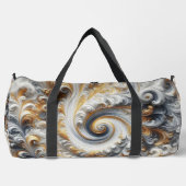 Abstracte moderne wervelende goud, zwart en wit plunjezak (Voorkant)