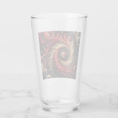 Abstracte moderne wervelende rode, zwarte en goude glas (Achterkant)