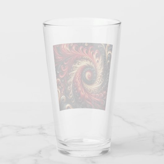 Abstracte moderne wervelende rood, zwart en goud glas (Achterkant)