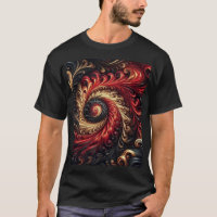 Abstracte moderne wervelende rood, zwart en goud