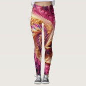 Abstracte moderne wervelende roze, goud en paars leggings (Voorkant)