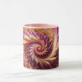 Abstracte moderne wervelende roze, goud en paars mok (Midden)