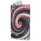 Abstracte moderne wervelende roze, zwart en wit heupfles (Links)