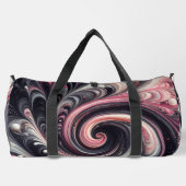 Abstracte moderne wervelende roze, zwart en wit plunjezak (Achterkant)