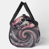 Abstracte moderne wervelende roze, zwarte en witte plunjezak (Rechts)