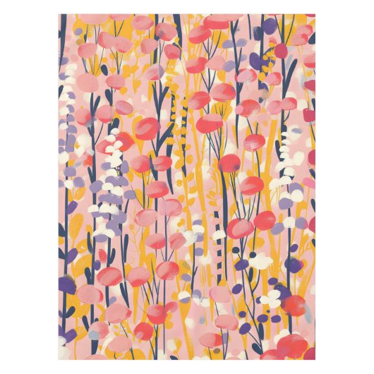 Abstracte Moderne Wilde Bloem Florale Botanische T Tafelkleed (Voorkant)
