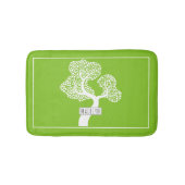 Abstracte moderne witte boom en noem kalkgroen badmat (Voorkant)