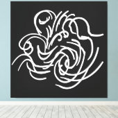 Abstracte moderne witte geometrische lijnen kunst canvas afdruk (Insitu (Houten vloer))