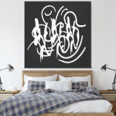 Abstracte moderne witte geometrische lijnen kunst canvas afdruk (Insitu (Slaapkamer))