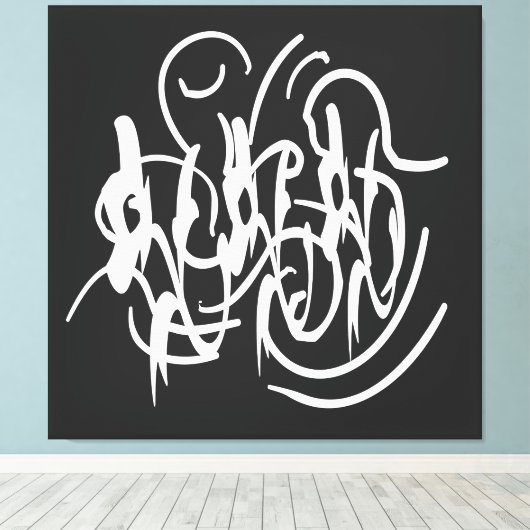 Abstracte moderne witte geometrische lijnen kunst canvas afdruk (Insitu (Houten vloer))