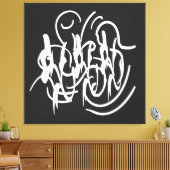 Abstracte moderne witte geometrische lijnen kunst canvas afdruk (Insitu (Woonkamer))