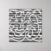 Abstracte moderne witte geometrische lijnen kunst canvas afdruk (Voorkant)