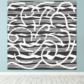 Abstracte moderne witte geometrische lijnen kunst canvas afdruk (Insitu (Houten vloer))