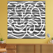 Abstracte moderne witte geometrische lijnen kunst canvas afdruk (Insitu (Woonkamer))