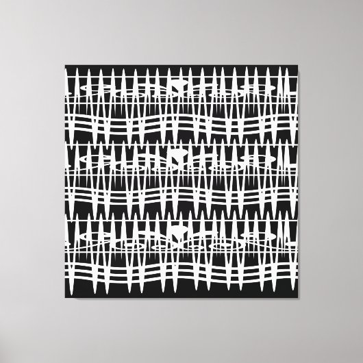 Abstracte moderne witte geometrische lijnen kunst canvas afdruk (Voorkant)