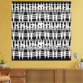 Abstracte moderne witte geometrische lijnen kunst canvas afdruk (Insitu (Woonkamer))