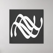 Abstracte moderne witte geometrische lijnen kunst canvas afdruk (Voorkant)