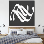 Abstracte moderne witte geometrische lijnen kunst canvas afdruk (Insitu (Slaapkamer))