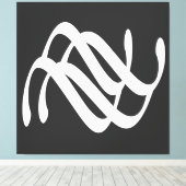 Abstracte moderne witte geometrische lijnen kunst canvas afdruk (Insitu (Houten vloer))