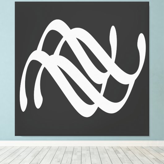 Abstracte moderne witte geometrische lijnen kunst canvas afdruk (Insitu (Houten vloer))