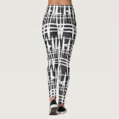 Abstracte moderne witte geometrische lijnen kunst leggings (Achterkant)
