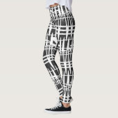 Abstracte moderne witte geometrische lijnen kunst leggings (Links)