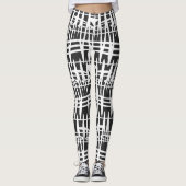 Abstracte moderne witte geometrische lijnen kunst leggings (Voorkant)