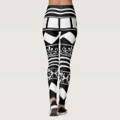 Abstracte moderne witte geometrische lijnen kunst leggings (Achterkant)