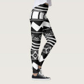 Abstracte moderne witte geometrische lijnen kunst leggings (Rechts)