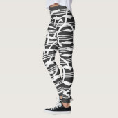 Abstracte moderne witte geometrische lijnen kunst leggings (Links)