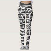 Abstracte moderne witte geometrische lijnen kunst leggings (Voorkant)