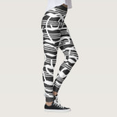 Abstracte moderne witte geometrische lijnen kunst leggings (Rechts)