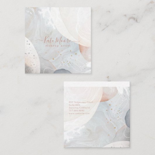 Abstracte moderne zachte Waterverf Vierkante Visitekaartje (Voorkant / Achterkant)