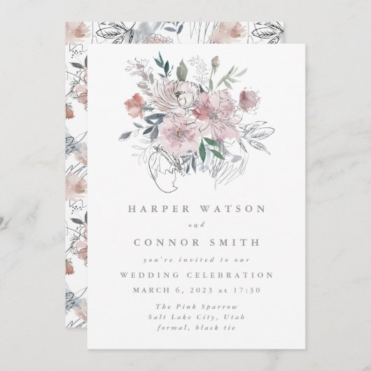 Abstracte moderne zomertuin kaart (Voorkant / Achterkant)