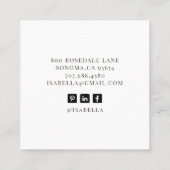 Abstracte Moderne Zwart Wit Make-up Artiest Vierkante Visitekaartje (Achterkant)