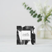 Abstracte Moderne Zwart Wit Make-up Artiest Vierkante Visitekaartje (Staand voorkant)