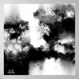 Abstracte moderne zwart-witafdrukken poster