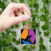 Abstracte moderne zwarte danser sleutelhanger (Hand)