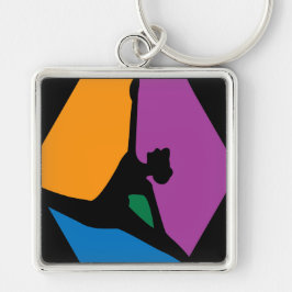 Abstracte moderne zwarte danser sleutelhanger