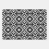 Abstracte moderne zwarte en witte geometrische pat inpakpapier vel (Voorkant 3)