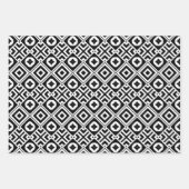 Abstracte moderne zwarte en witte geometrische pat inpakpapier vel (Voorkant 2)