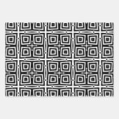 Abstracte moderne zwarte en witte geometrische pat inpakpapier vel (Voorkant)