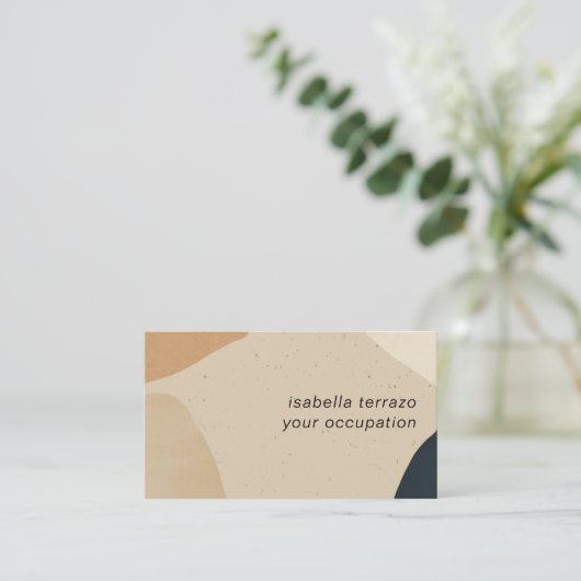 Abstracte moderne Zwarte Shapes van Terracotta Visitekaartje (Staand voorkant)