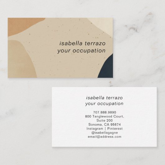 Abstracte moderne Zwarte Shapes van Terracotta Visitekaartje (Voorkant / Achterkant)